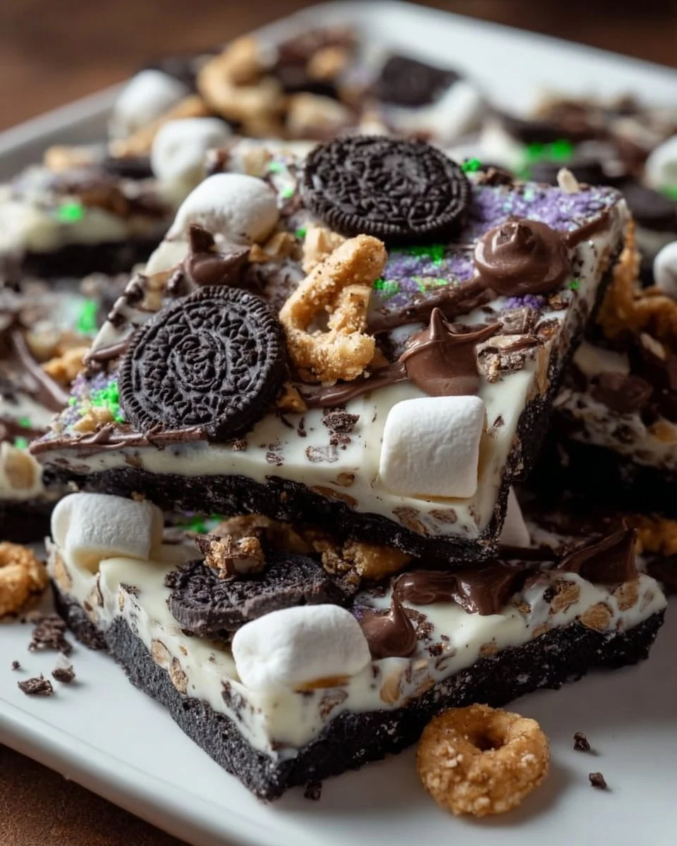 Delicious homemade 5-Ingredient Oreo Bark with chocolate and crushed Oreos