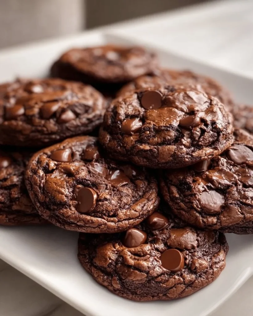 Delicious homemade brownie mix cookies on a plate