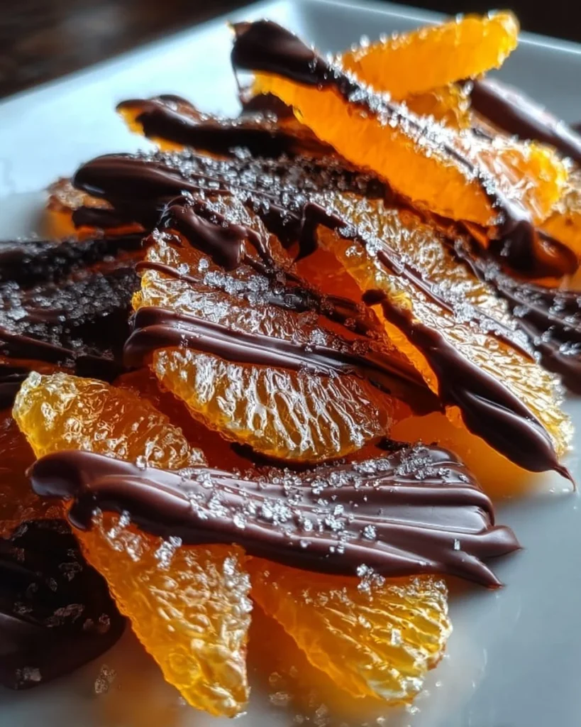 Delicious candied orange peel chocolate dessert