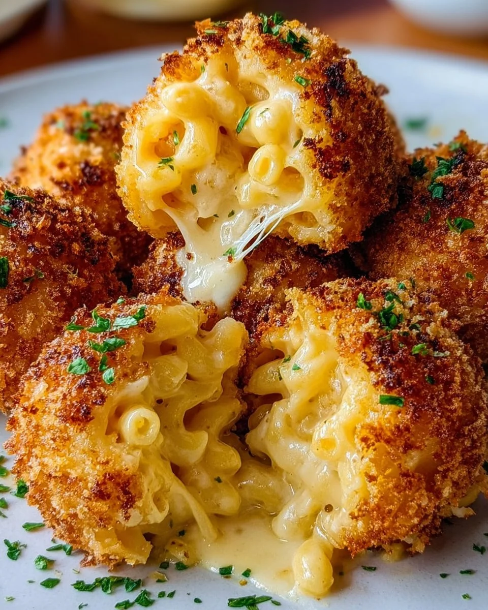 Delicious air fryer fried macaroni and cheese balls from Cheesecake Factory
