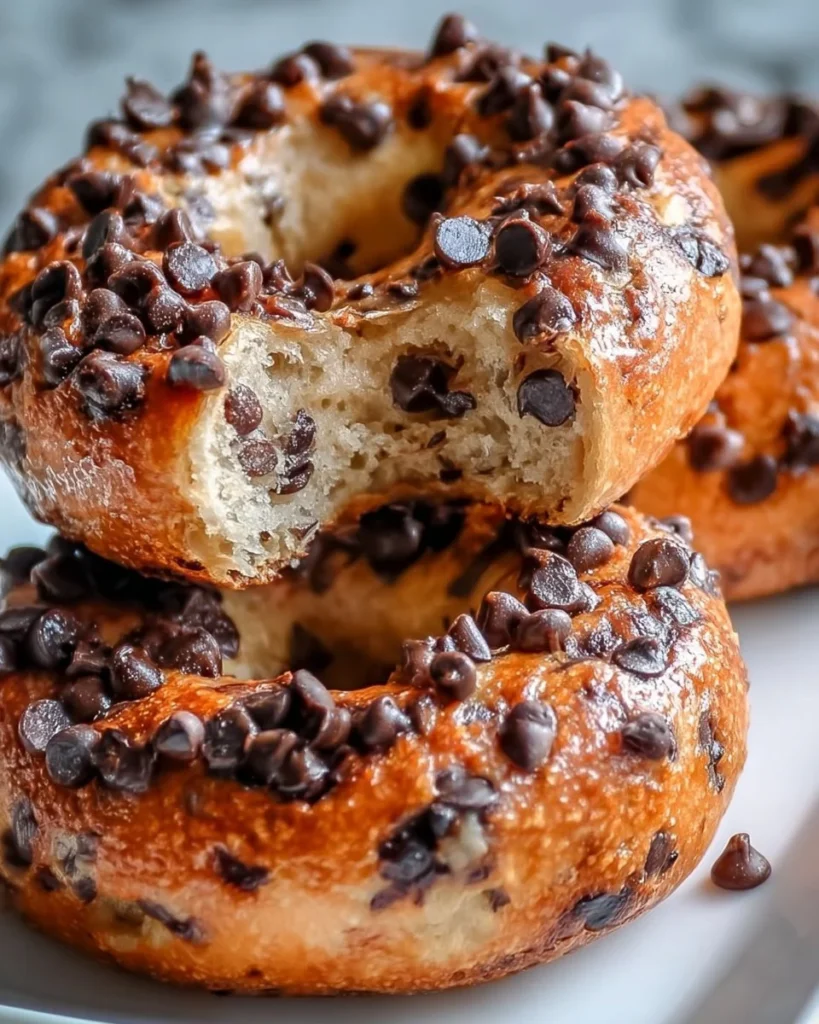 Chocolate Chip Protein Bagels for healthy snacking