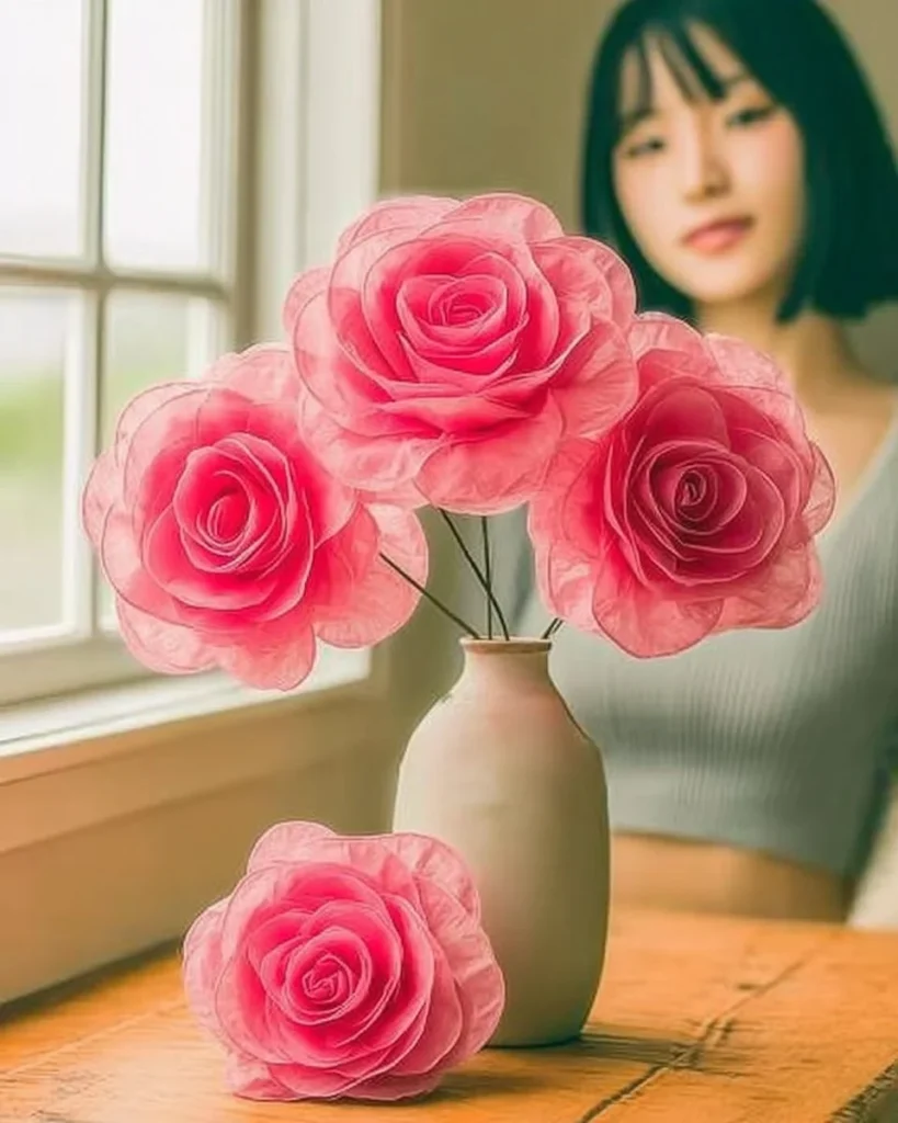 DIY coffee filter roses paper flower tutorial