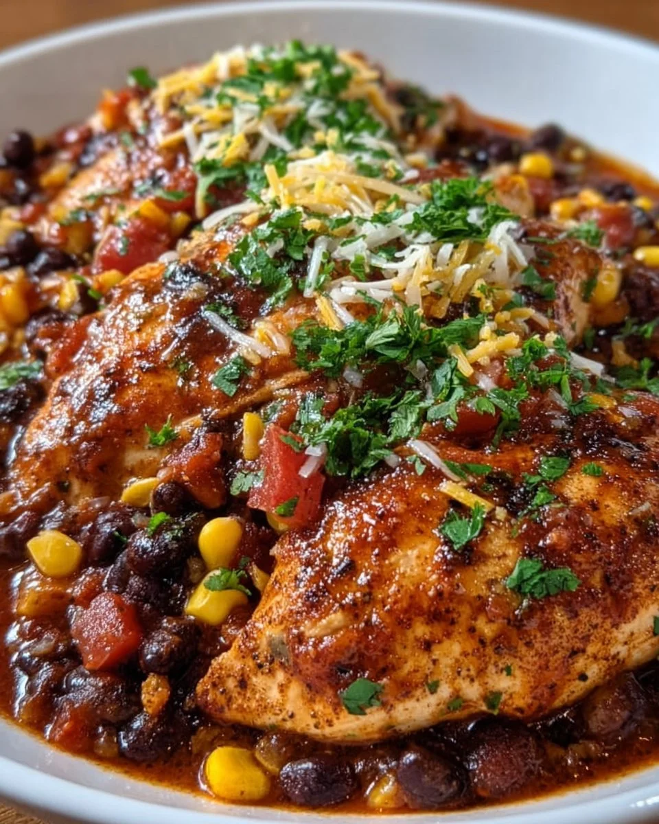 Easy salsa chicken cooked in a crock pot with fresh ingredients.