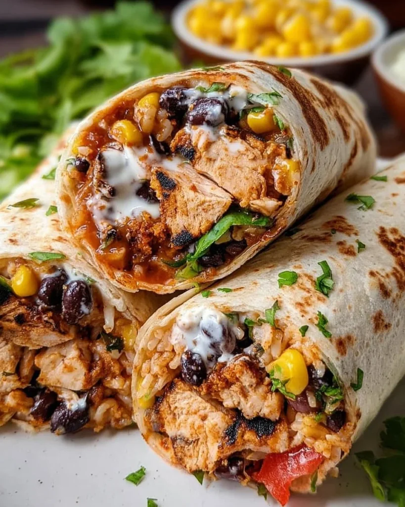 Southwest Chicken Wrap with fresh vegetables and zesty sauce
