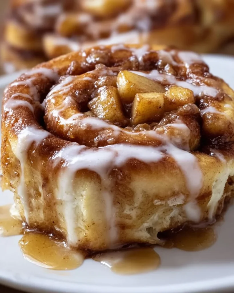Delicious Apple Pie Cinnamon Roll Bake served fresh from the oven.