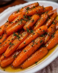 Delicious brown sugar glazed carrots in a serving bowl