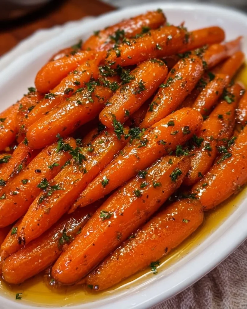 Delicious brown sugar glazed carrots in a serving bowl