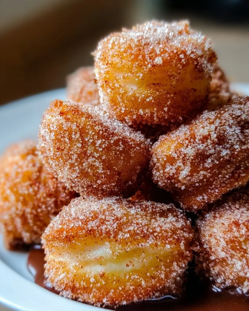 Delicious Cinco de Mayo churro bites served with chocolate sauce.