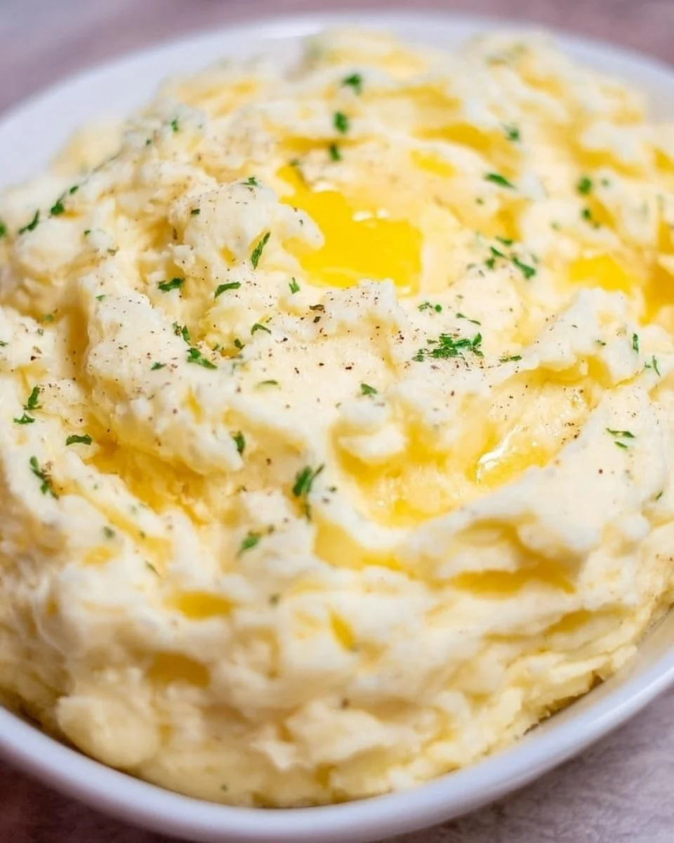 Creamy make ahead mashed potatoes served in a bowl