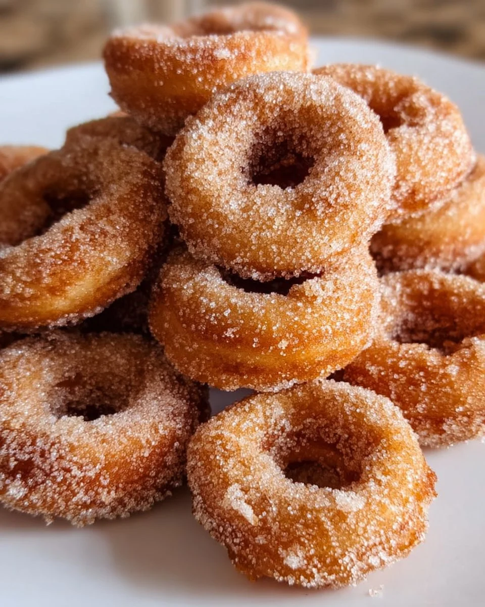 Mini doughnut hot buttered Cheerios served in a bowl