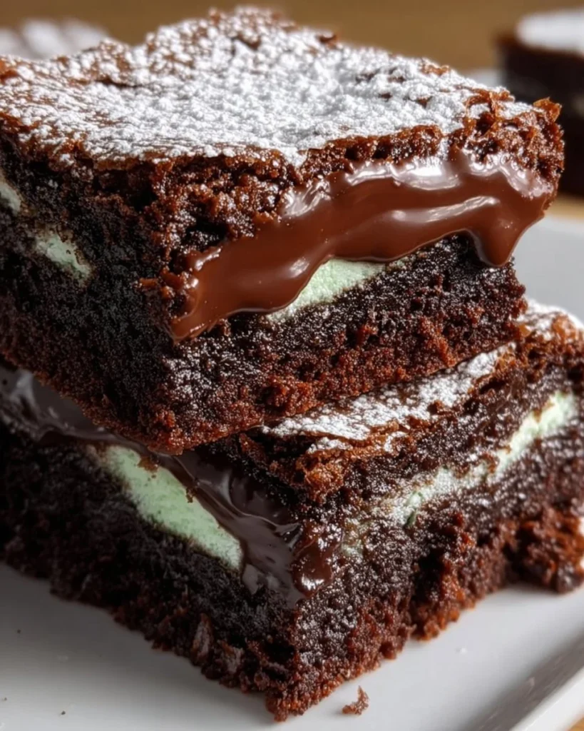 Delicious Mint Brownies with chocolate and mint frosting