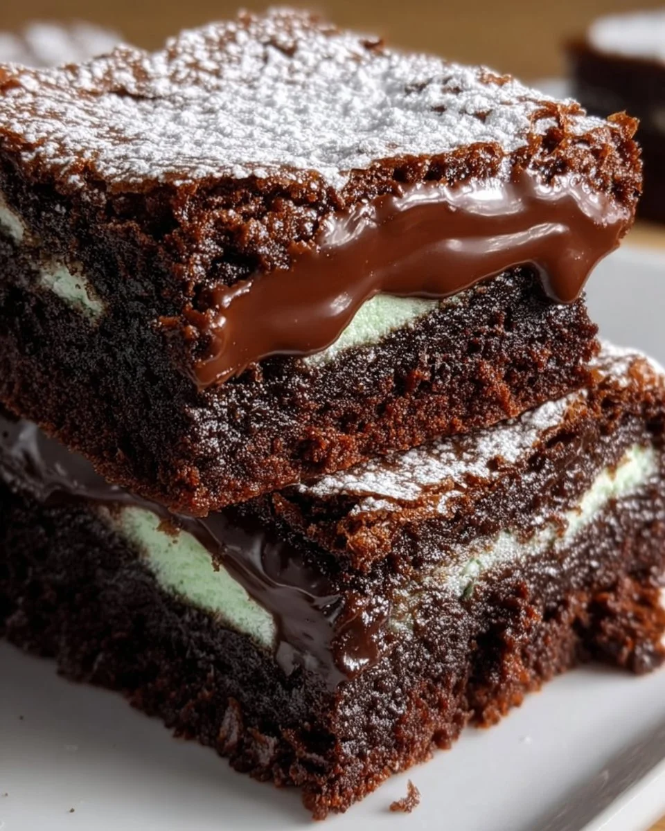 Delicious Mint Brownies with chocolate and mint frosting