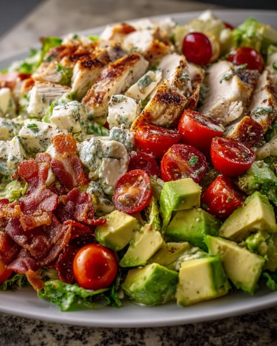 Savory BLT Chicken Salad with bacon, lettuce, and grilled chicken