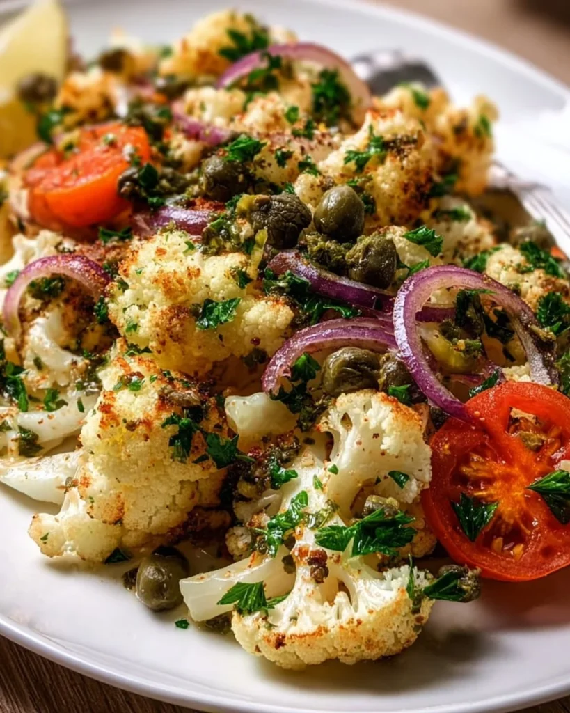 Sicilian Cauliflower Salad with fresh vegetables and herbs