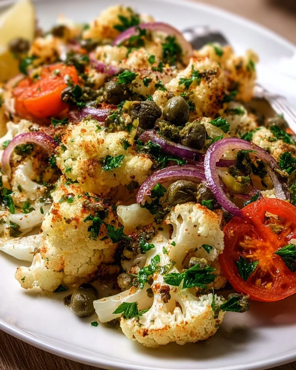 Sicilian Cauliflower Salad with fresh vegetables and herbs