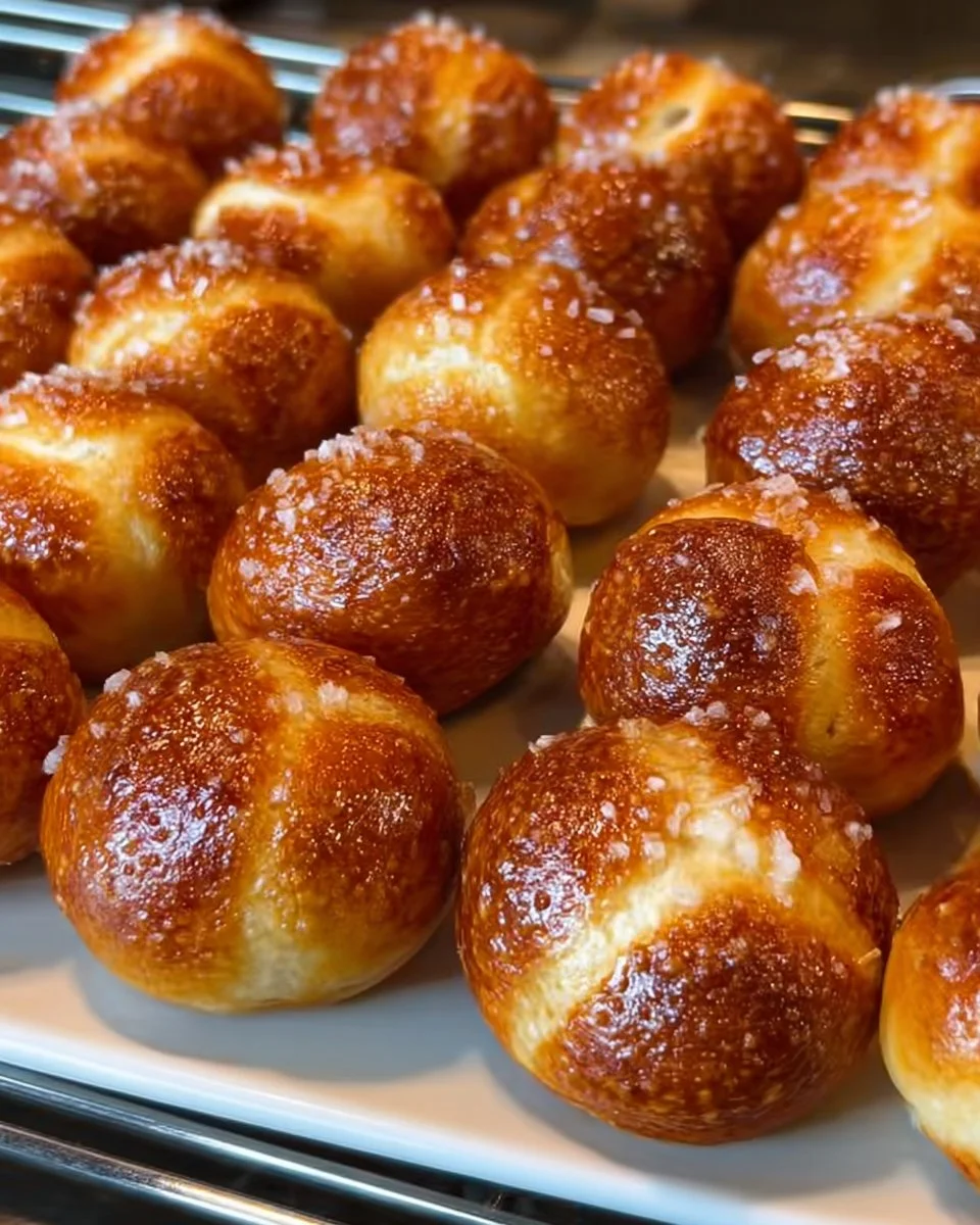Soft and chewy sourdough pretzel bites made from sourdough discard