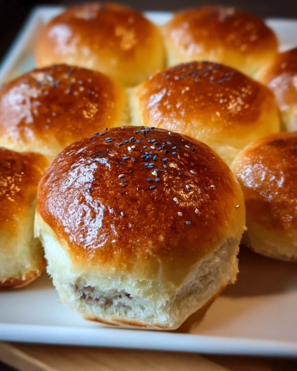 Homemade sourdough discard hamburger buns ready for grilling