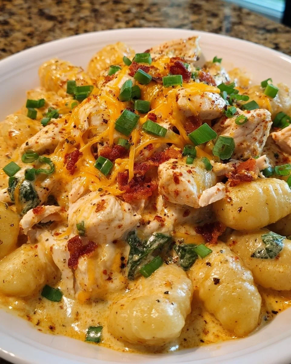 Creamy Crack Chicken Gnocchi dish featuring tender gnocchi and savory chicken.