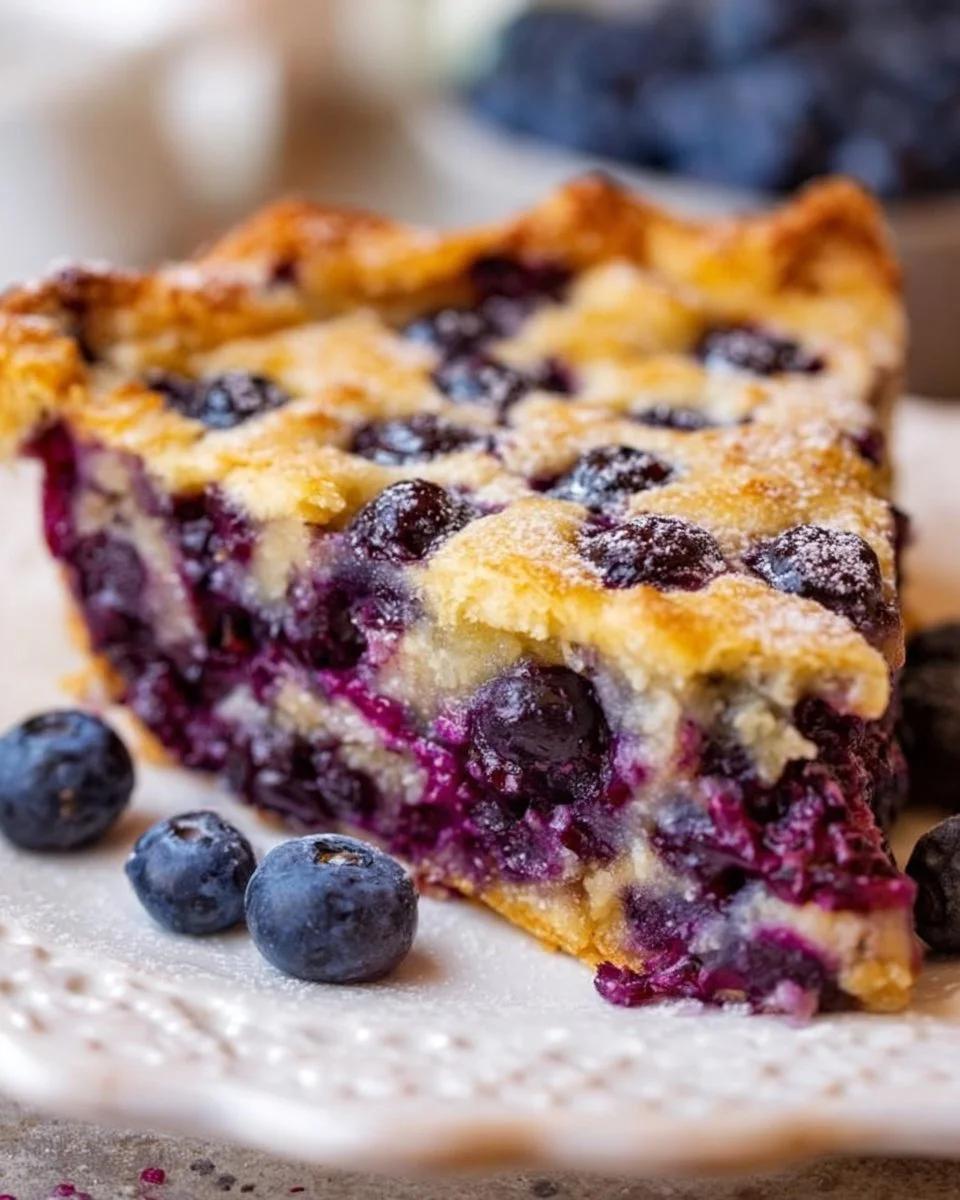 Freshly baked blueberry pie with a golden crust and juicy blueberries