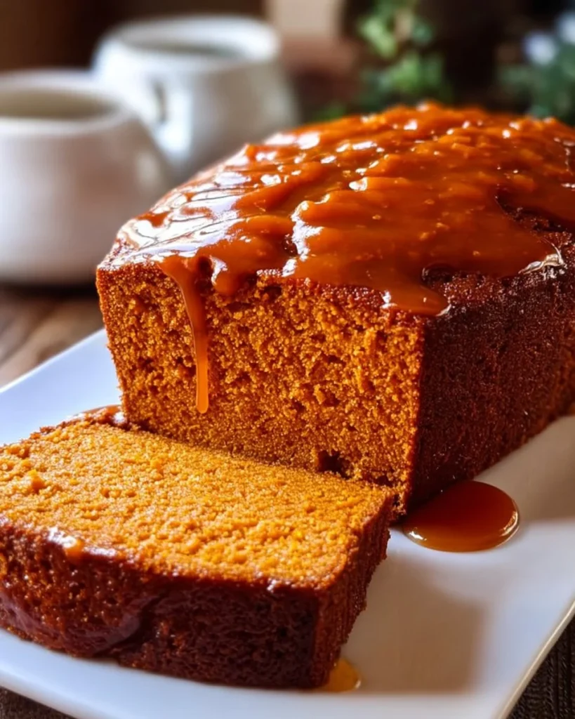Grandma’s Southern Sweet Potato Pound Cake topped with cream.
