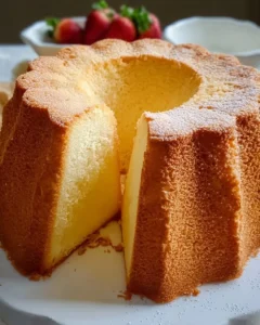 Slice of Million Dollar Pound Cake served on a plate