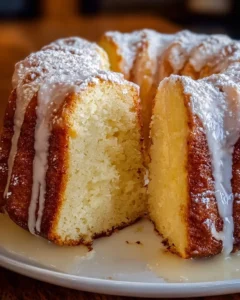 Delicious slice of Slap Your Mother Pound Cake on a plate