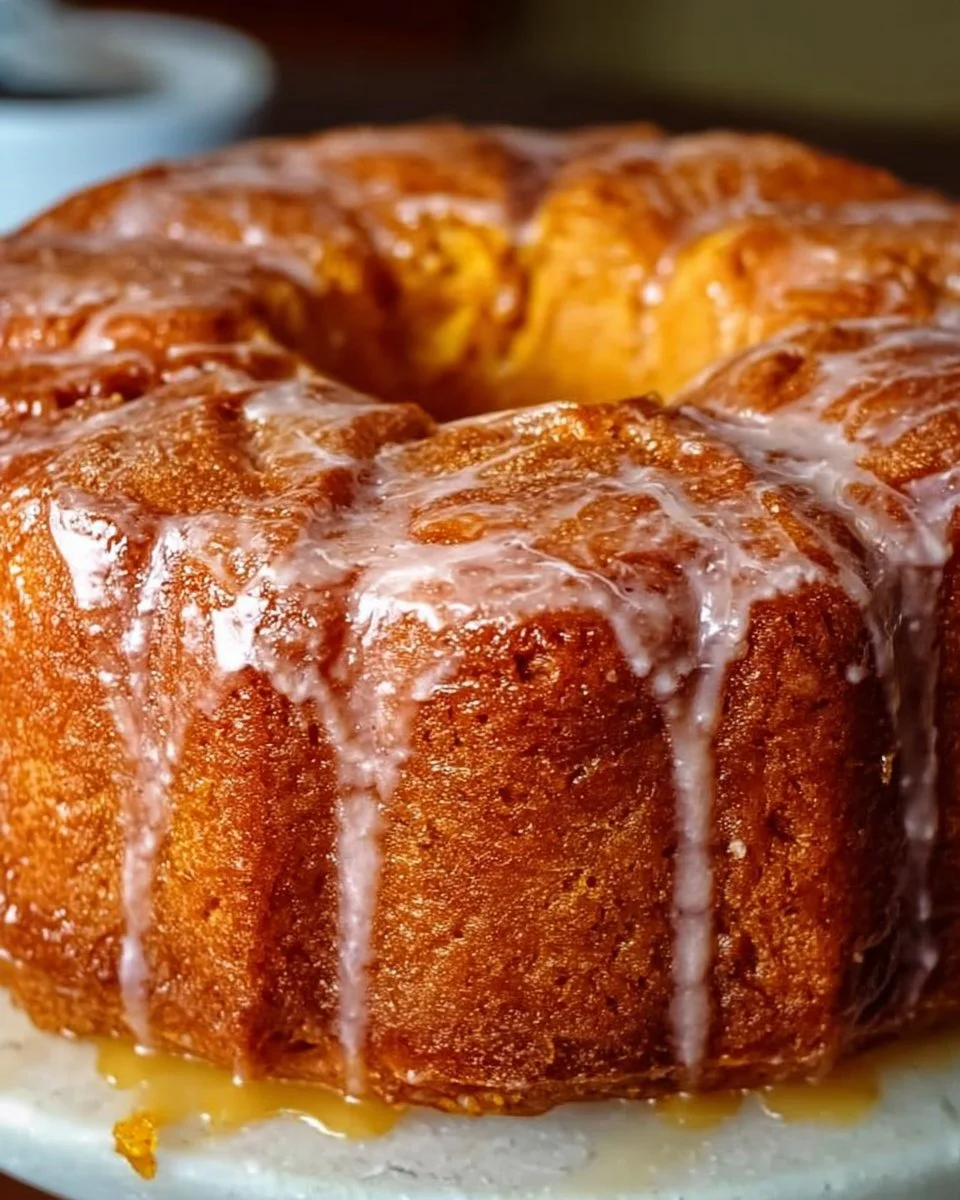 Delicious Southern Comfort sweet potato pound cake ready to be served.