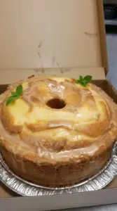 Slice of Aunt Faye’s delicious pound cake on a plate