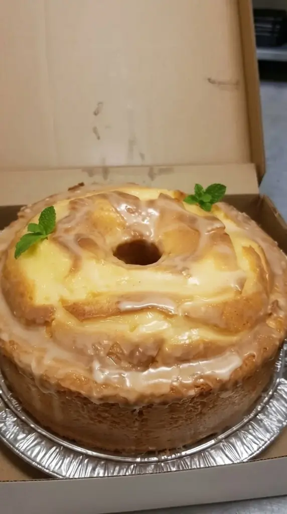 Slice of Aunt Faye’s delicious pound cake on a plate