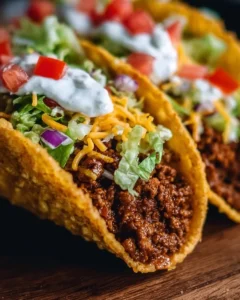 Homemade beef chalupa with crispy shell and fresh toppings