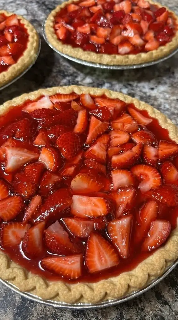 Big Boy's Fresh Strawberry Pie with ripe strawberries and flaky crust