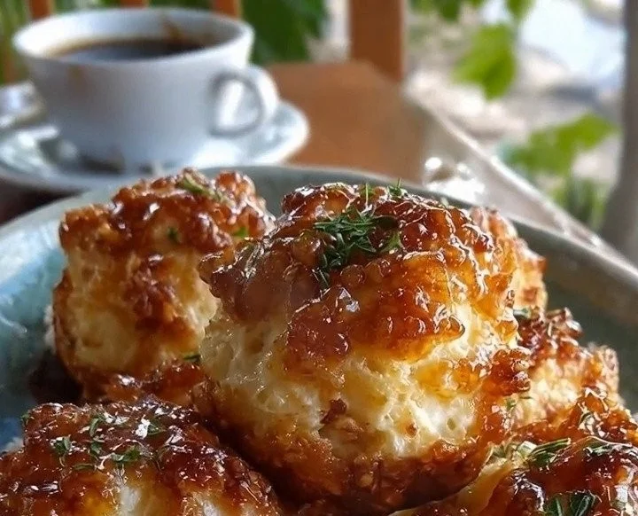 Delicious cottage cheese apple pie crunch bombs with a golden crust