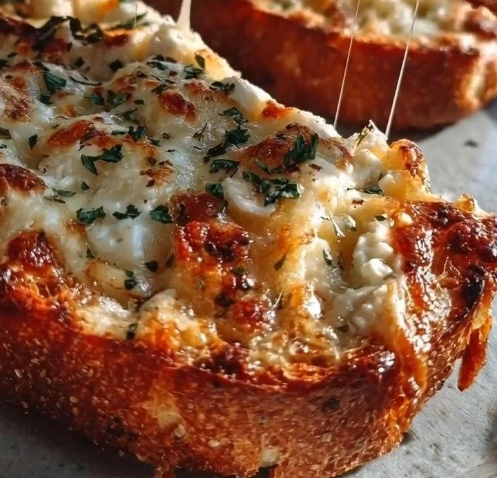 Cottage Cheese Garlic Bread Pizza Foldovers with melted cheese