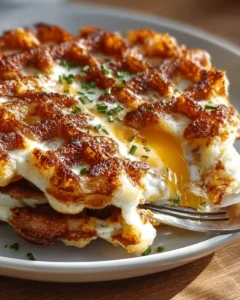 Cottage Cheese Patty Melt served in a waffle grid style