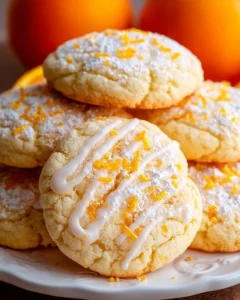 Creamsicle Orange Sugar Cookies with vibrant orange icing on a plate