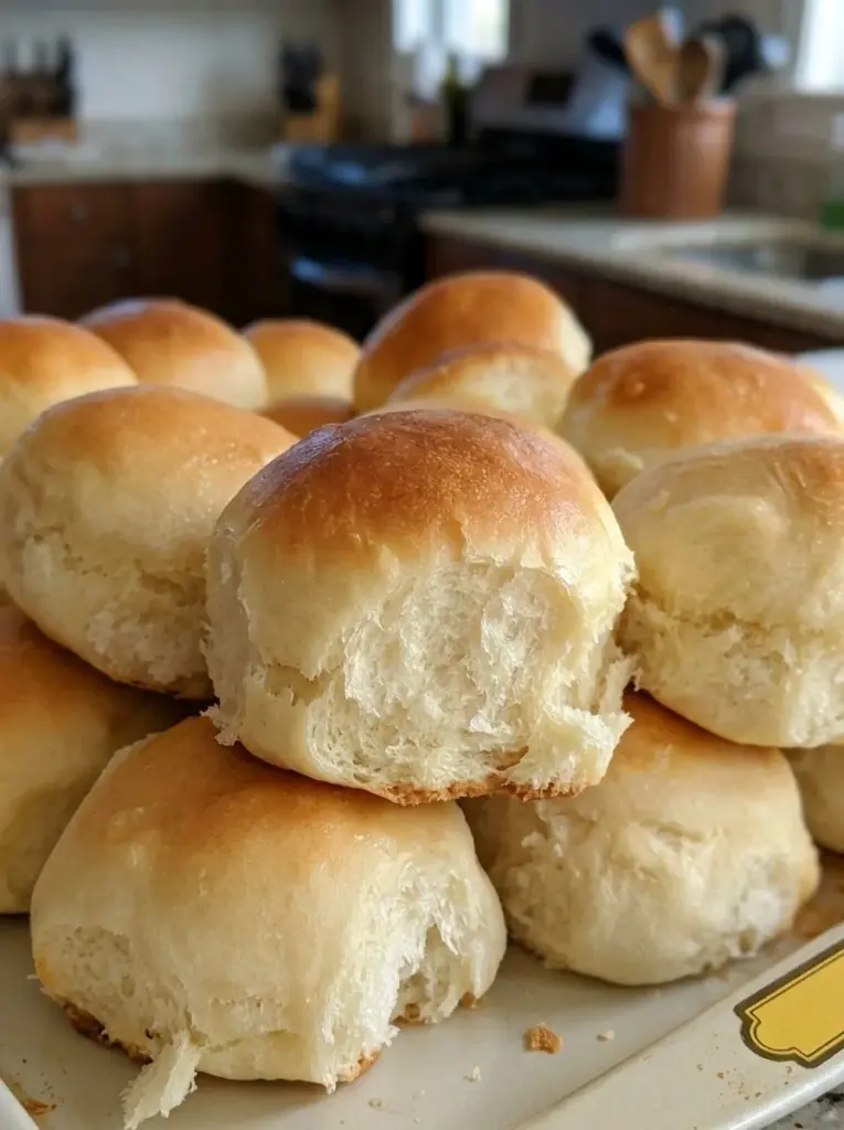Homemade easy yeast big fat rolls fresh out of the oven