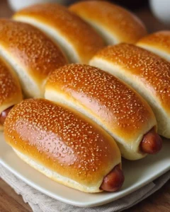 Freshly baked hot dog buns ready for grilling and toppings