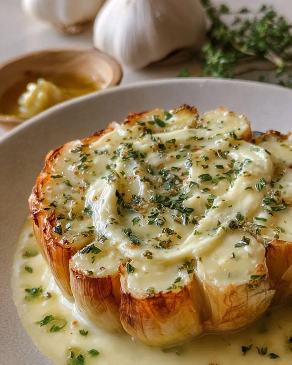 Delicious roasted garlic butter spread on warm bread