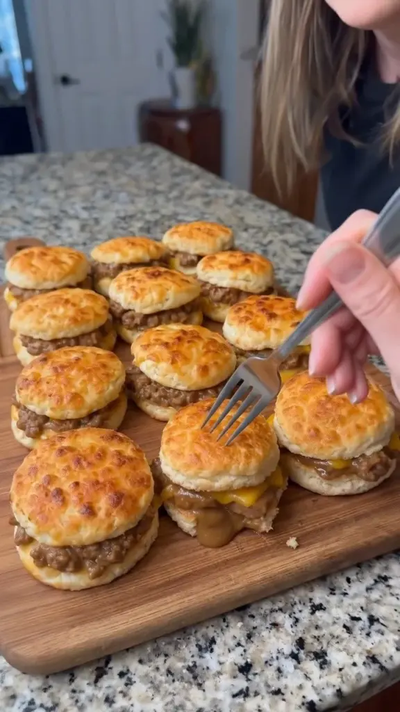 Delicious sausage gravy served over warm biscuits on a plate