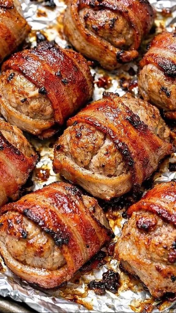 Delicious Bacon-Wrapped Chicken Bombs served on a plate