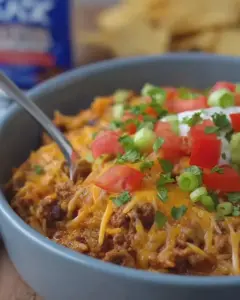 Delicious Cool Ranch Taco Crock-Pot Casserole in a serving dish