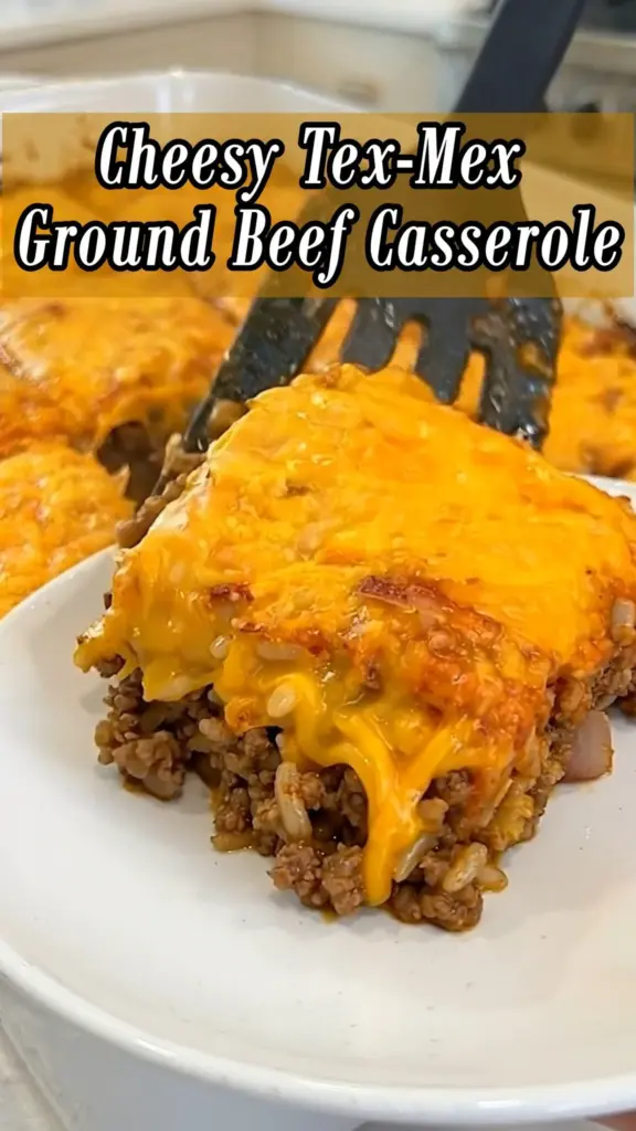 Cozy Tex-Mex ground beef casserole served in a baking dish