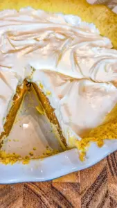 Delicious creamy homemade butterscotch pie with a golden crust