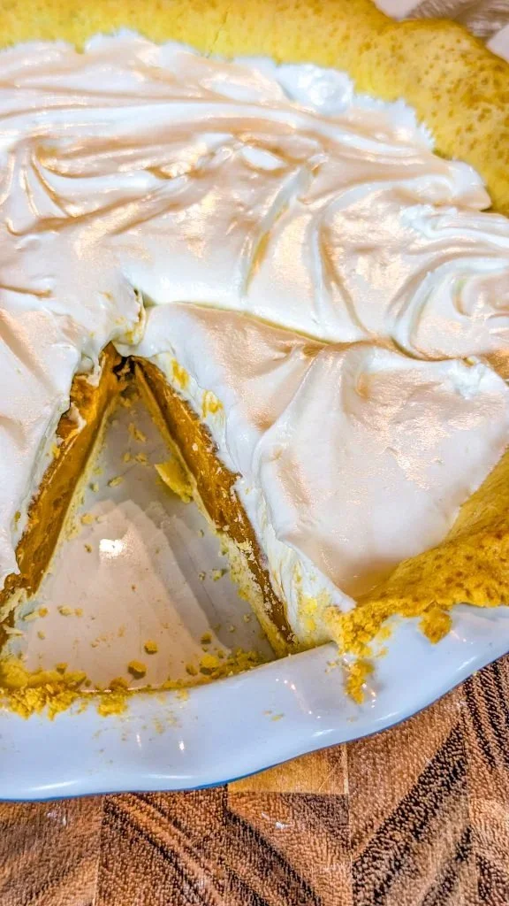 Delicious creamy homemade butterscotch pie with a golden crust