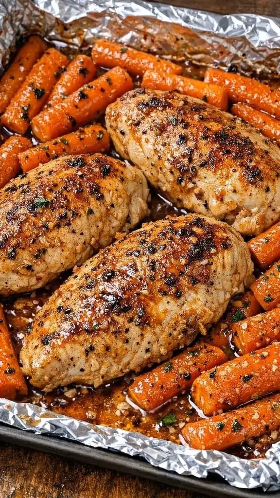 Honey Garlic Chicken dish served with carrots on a plate