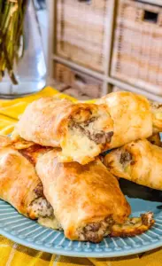 Delicious sausage cream cheese crescents appetizer on a plate