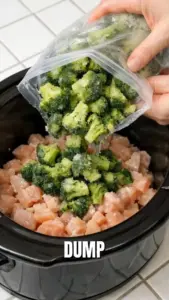 Delicious Slow Cooker Amish Broccoli Chicken Noodles served in a bowl