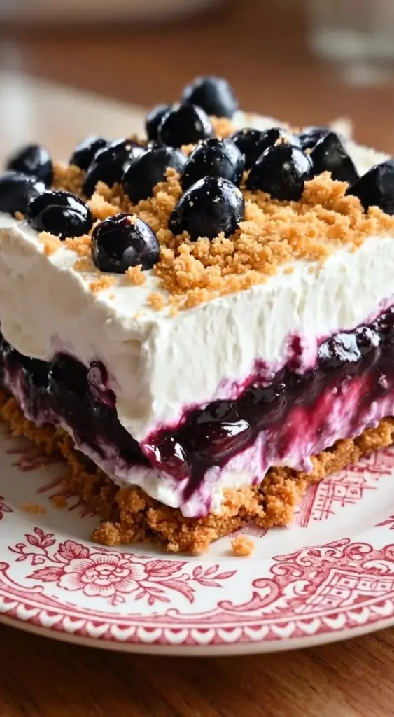 Delicious sugar-free no-bake blueberry cheesecake bars topped with fresh blueberries